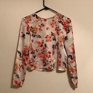 Zara crop silky floral top